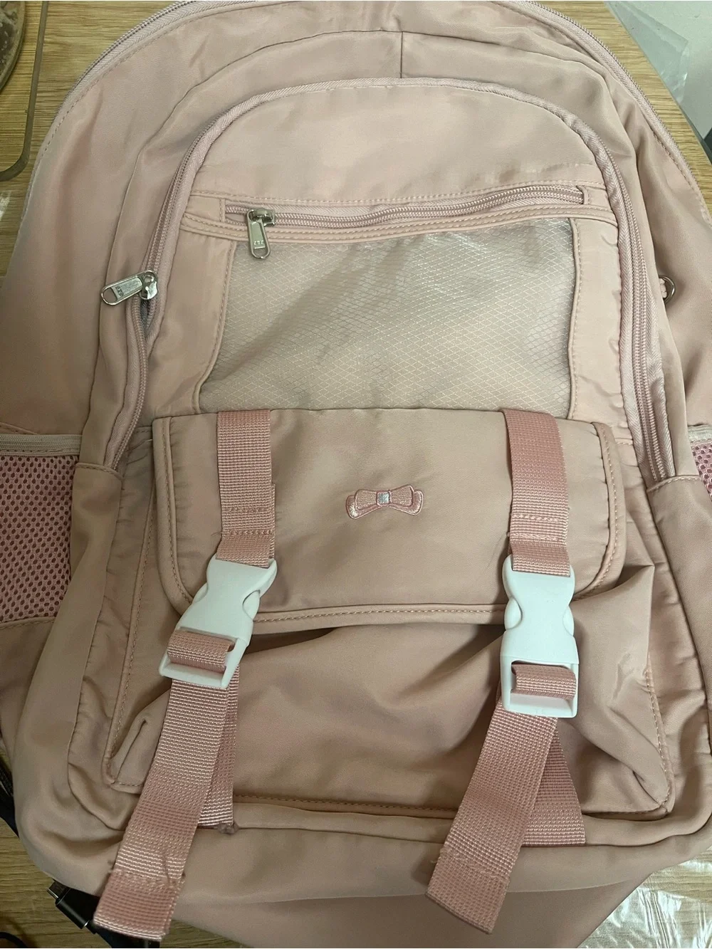 Kids Pink Bow Accent Backpack